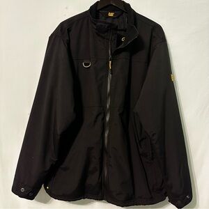 Caterpillar CAT Black Heavy Coat Mens Size XL Pockets Workwear Lined No Hood